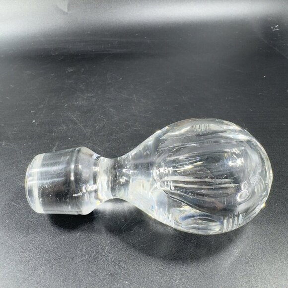 Vintage Decanter Stopper Clear Crystal Heavy Artist Signed Bottle Stopper Decor - Picture 15 of 15